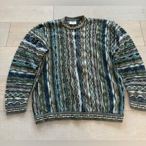 Coogi Australia Multicolor Abstract 3D Sweater Men's large